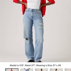 Levi’s Distressed Baggy Dad Jeans Medium Wash